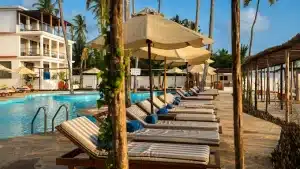 Dream of Zanzibar beachfront resort with white sandy beach and turquoise waters