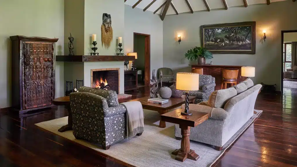 Legendary Lodge cottage interior luxury room Arusha Tanzania elegant stay