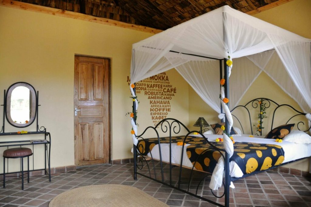 African View Lodge room interior cozy accommodation Arusha Tanzania nature retreat