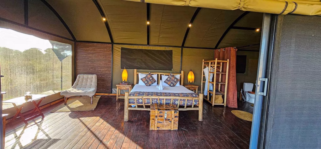 Asanja Moru tent interior luxury safari accommodation Serengeti Tanzania